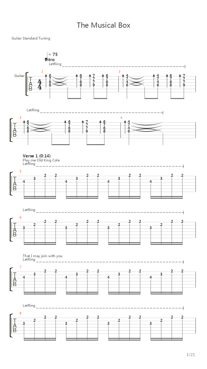 The Musical Box吉他谱