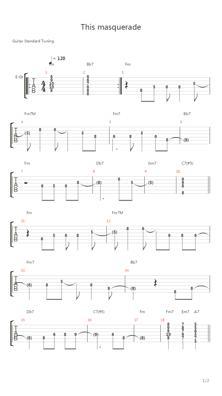 This Masquerade吉他谱