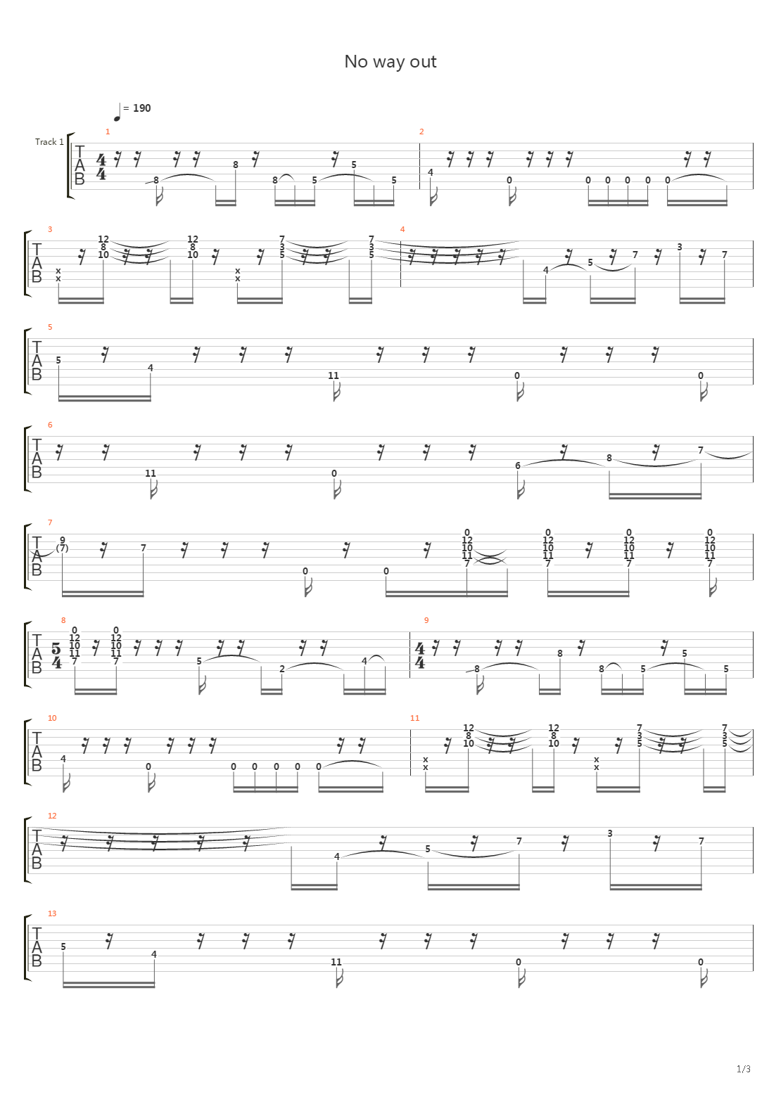 No Way Out吉他谱