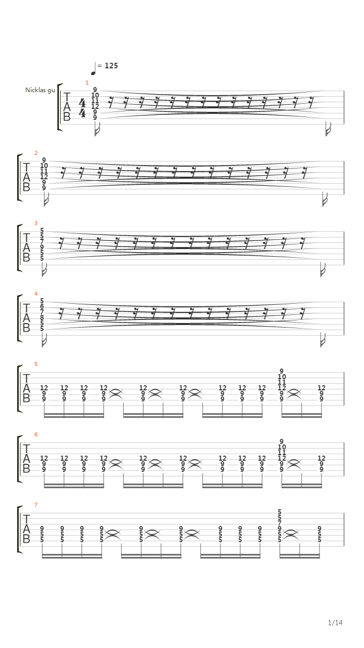 Pinnacle吉他谱