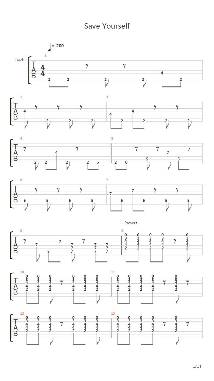 Save Yourself吉他谱