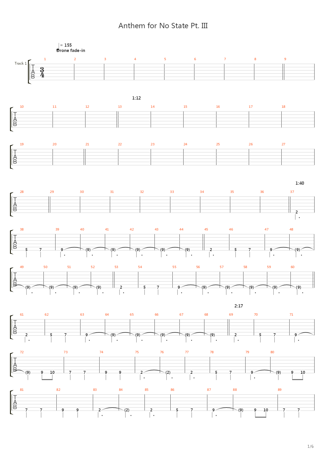Anthem For No State Pt Iii吉他谱