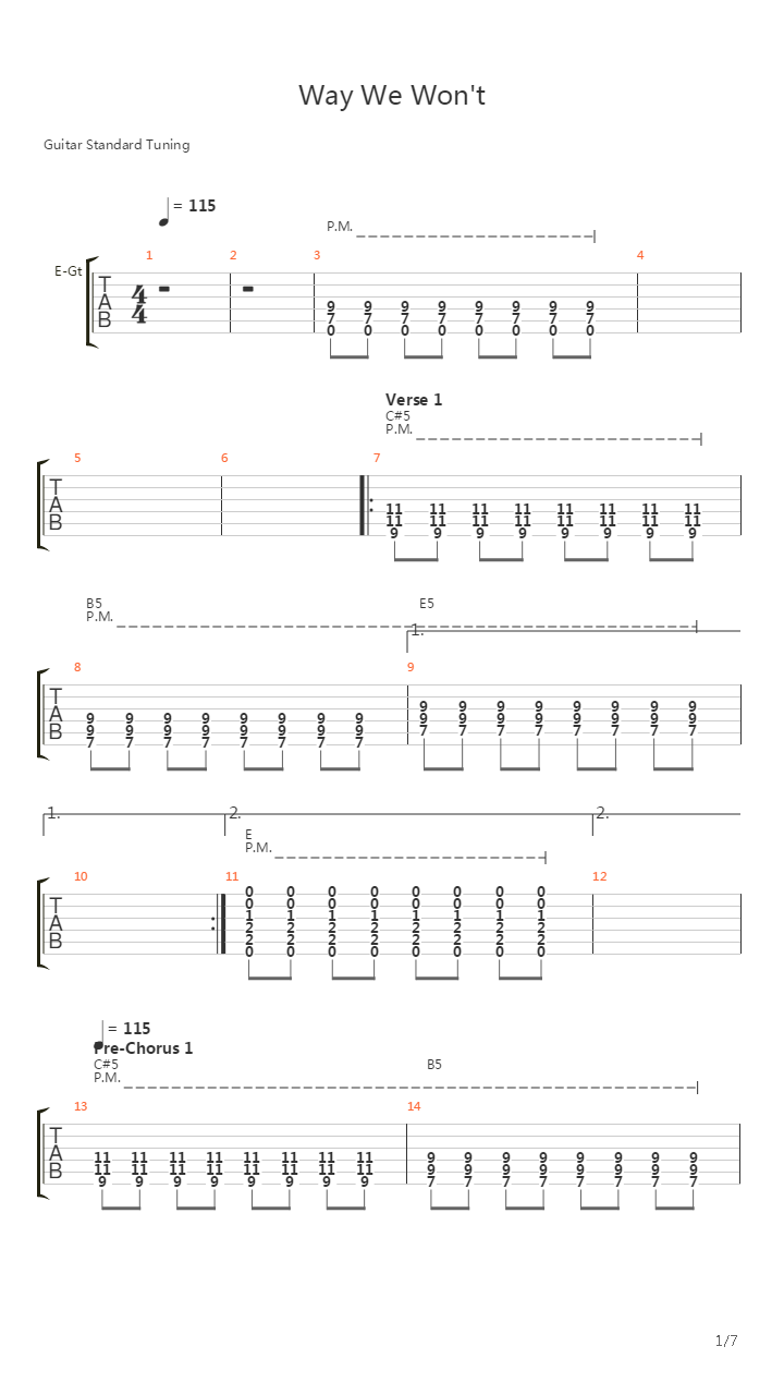 Way We Wont吉他谱