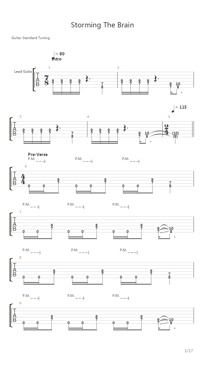 Storming The Brain吉他谱