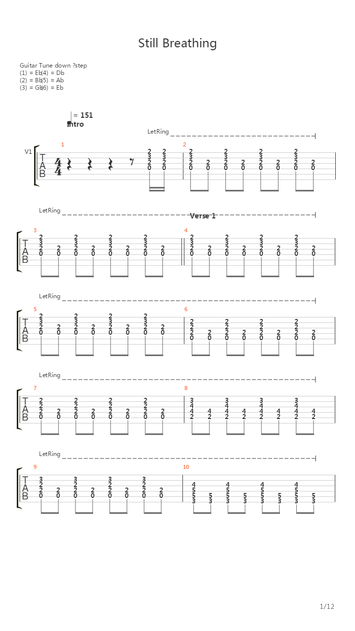 Still Breathing吉他谱