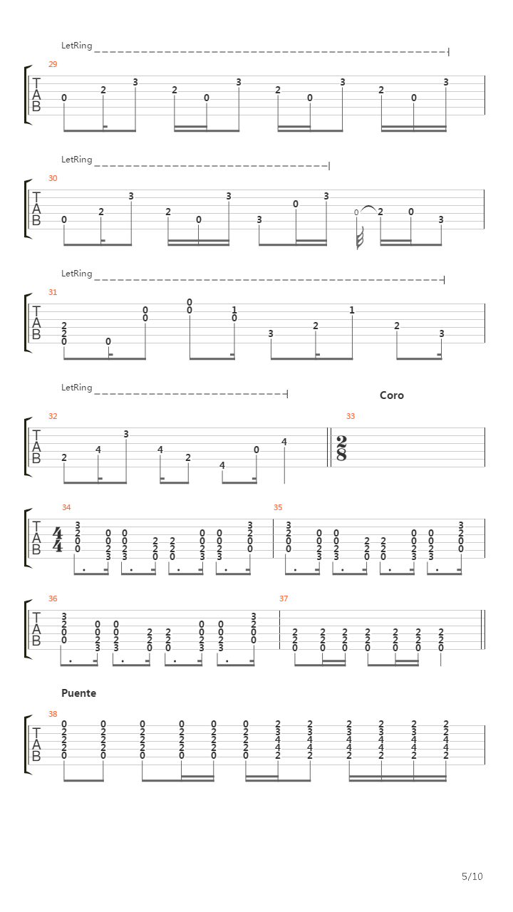 Puente吉他谱