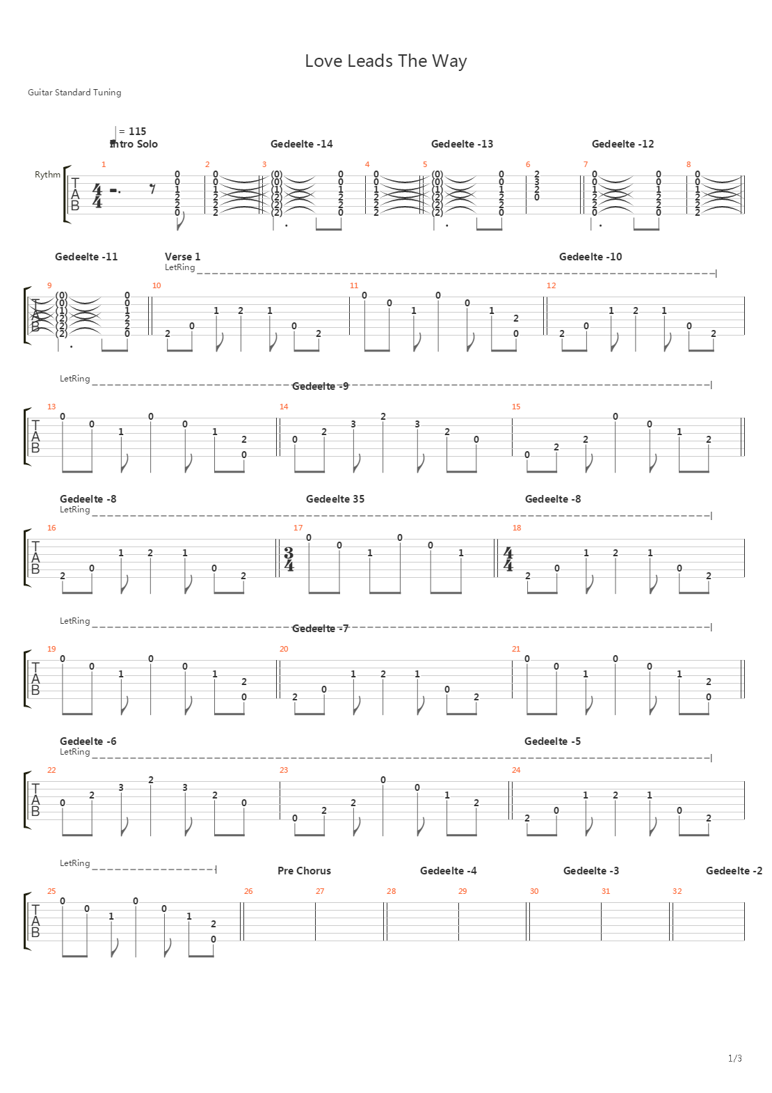 Love Leads The Way吉他谱
