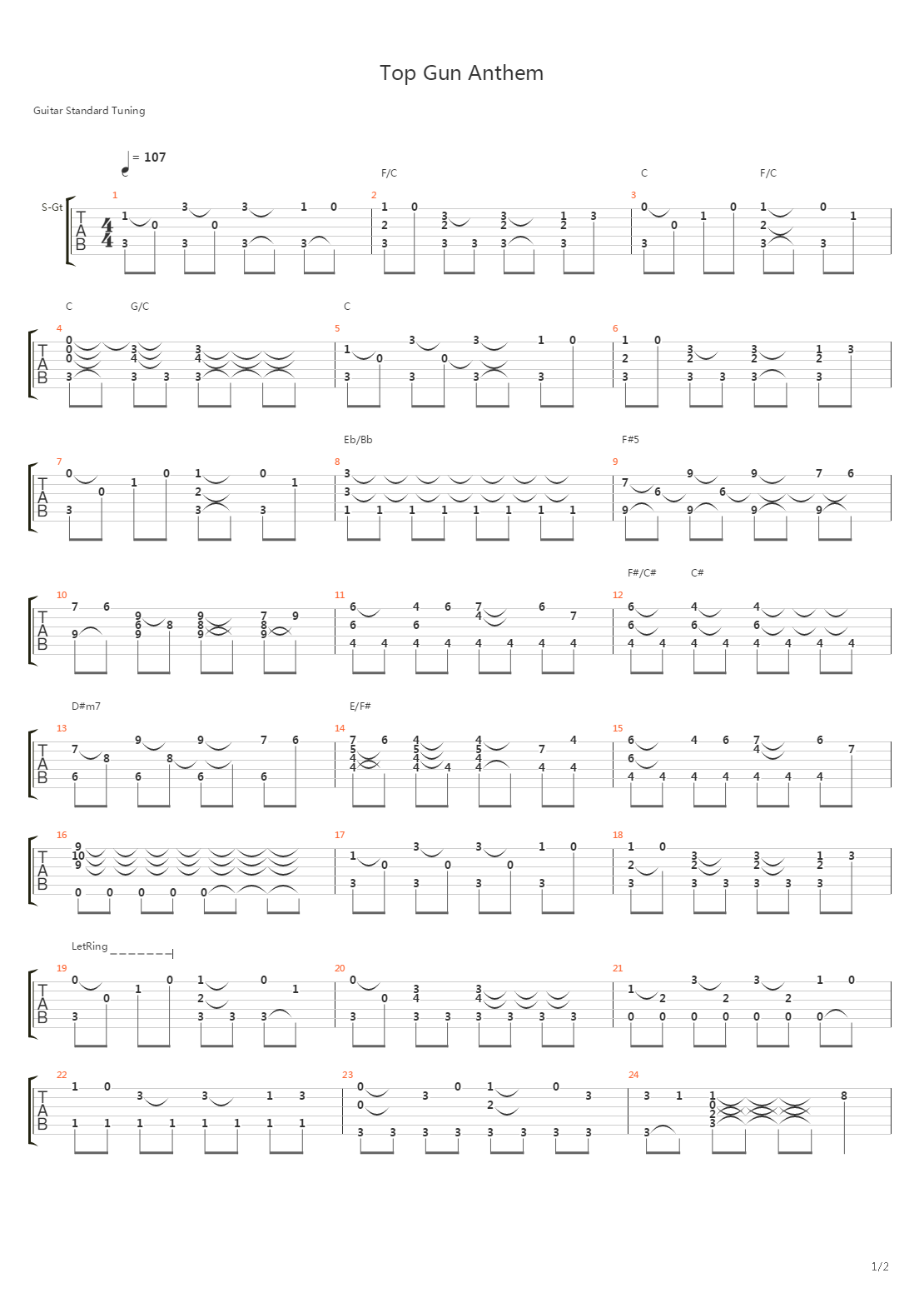 Top Gun Anthem吉他谱