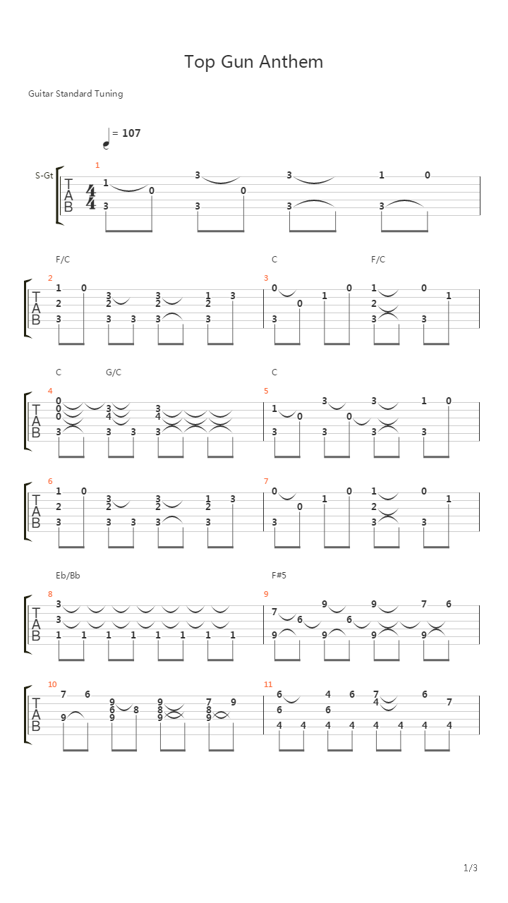 Top Gun Anthem吉他谱
