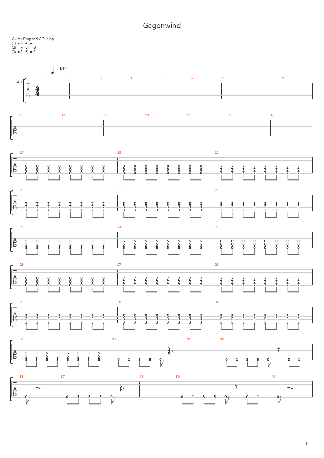 Gegenwind吉他谱