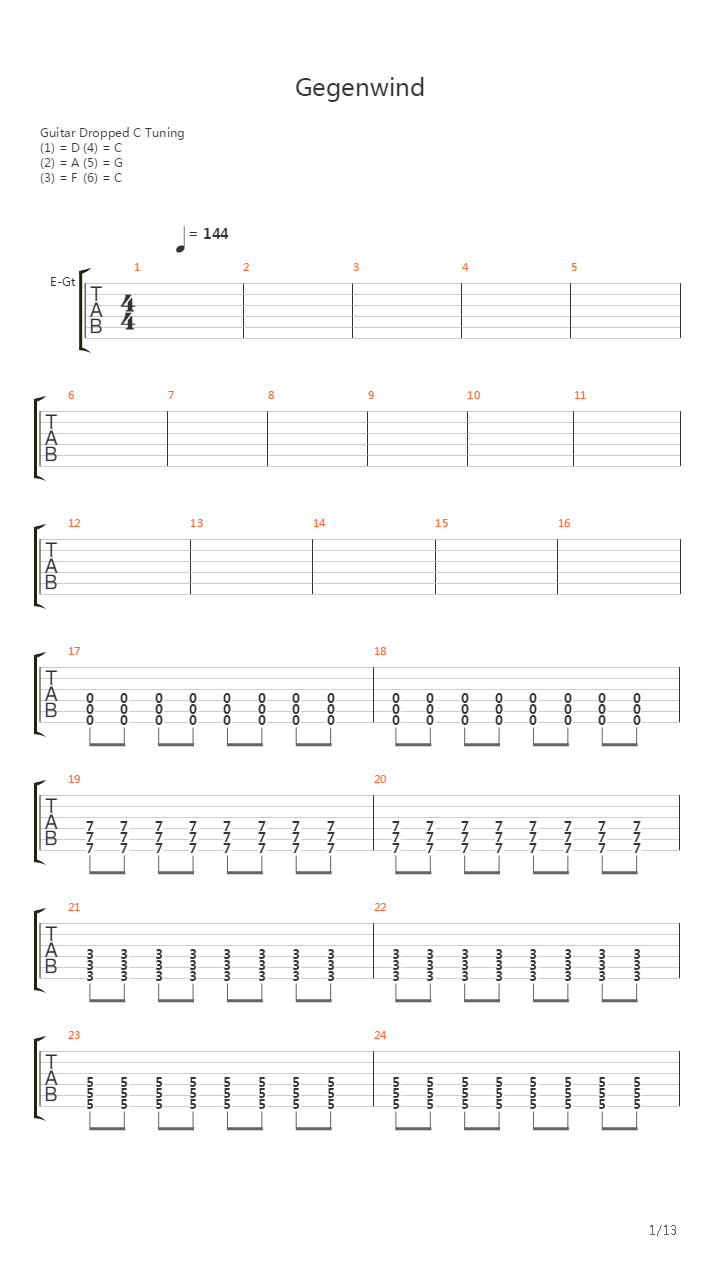 Gegenwind吉他谱