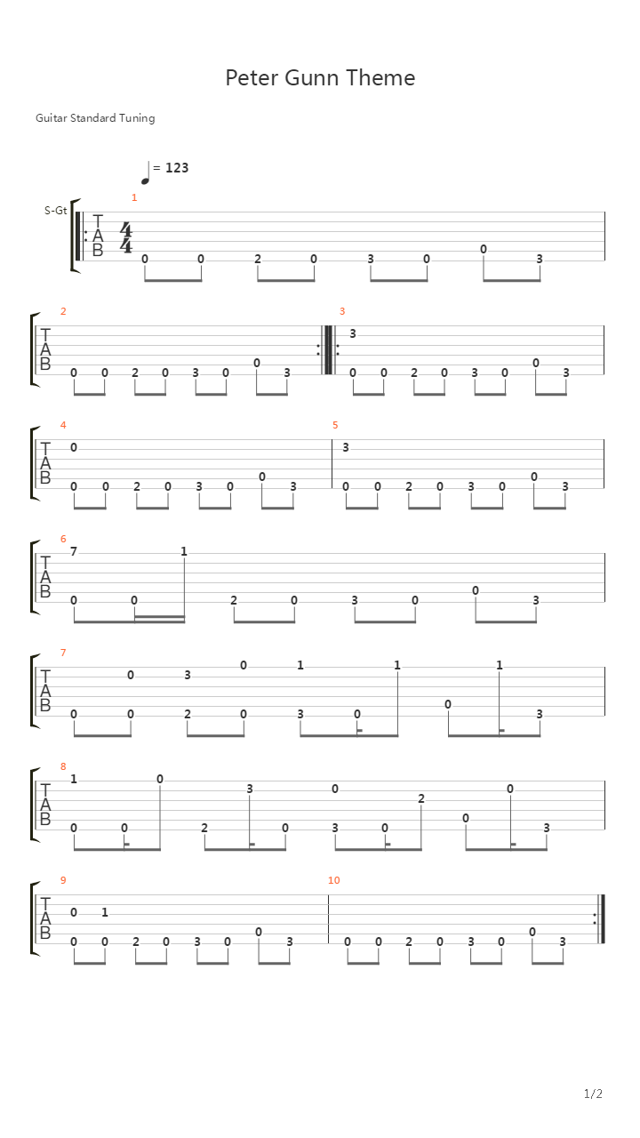 Peter Gunn Theme吉他谱