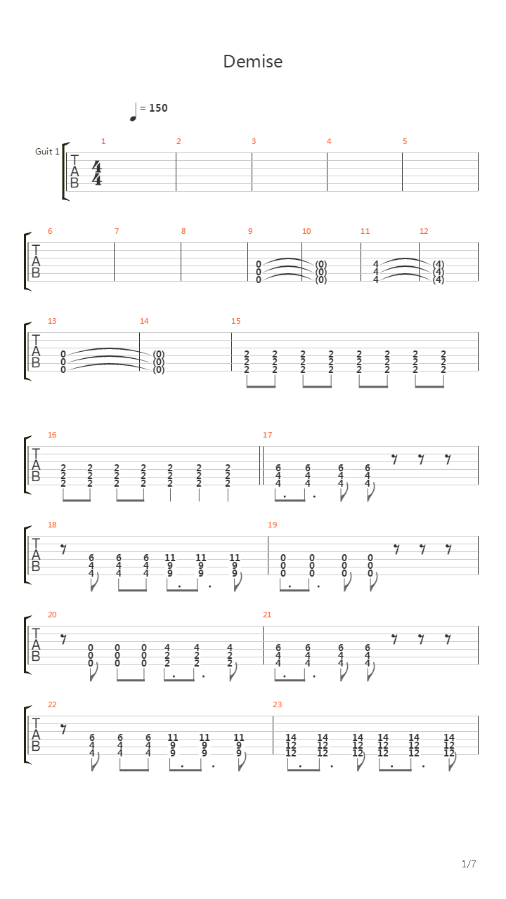 Demise吉他谱
