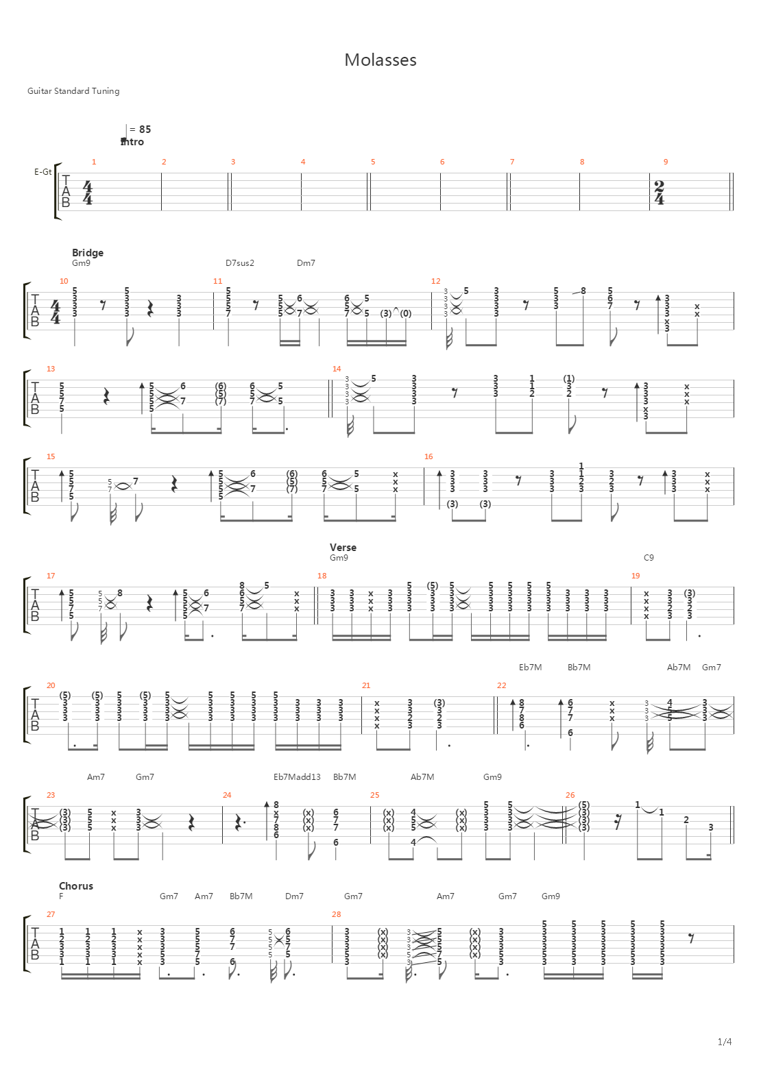 Molasses吉他谱