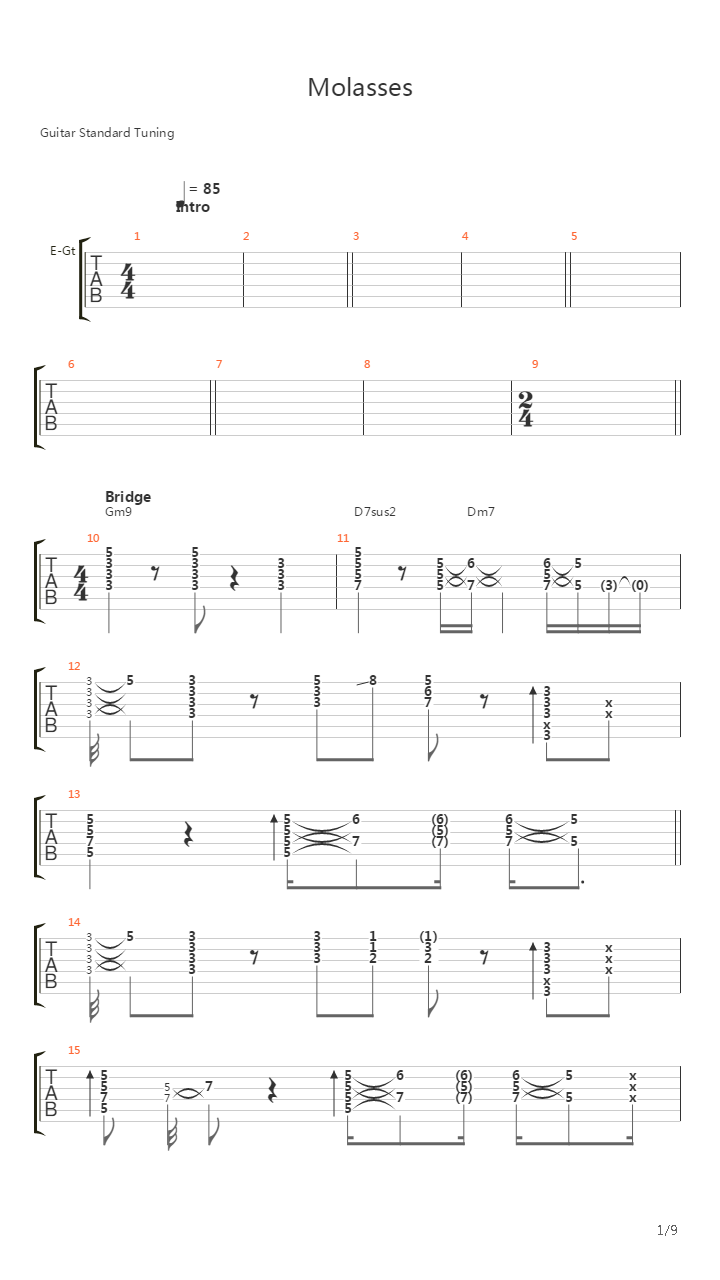 Molasses吉他谱