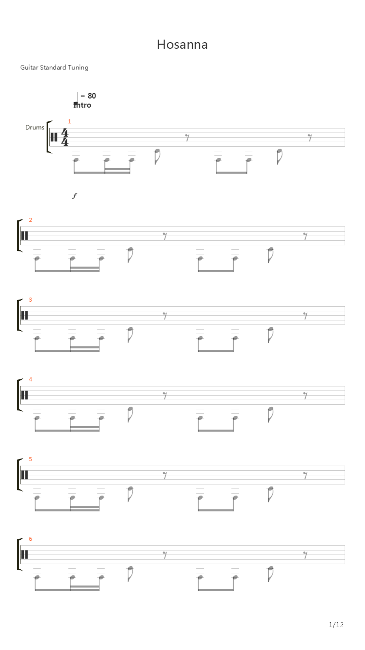 Hosanna吉他谱