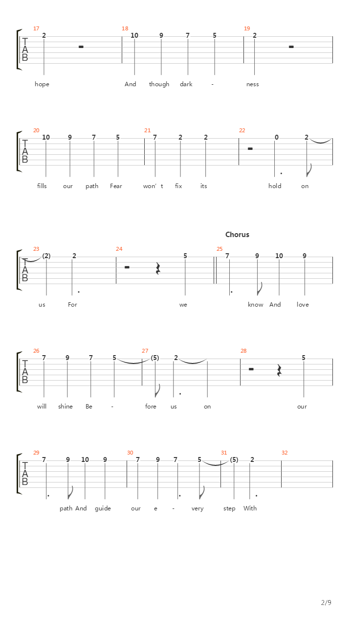 Narrow Road吉他谱