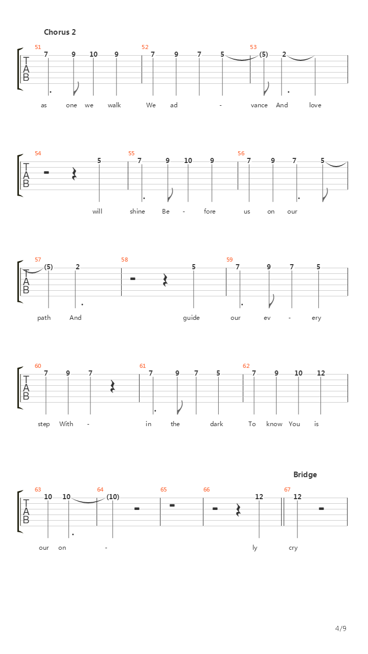 Narrow Road吉他谱