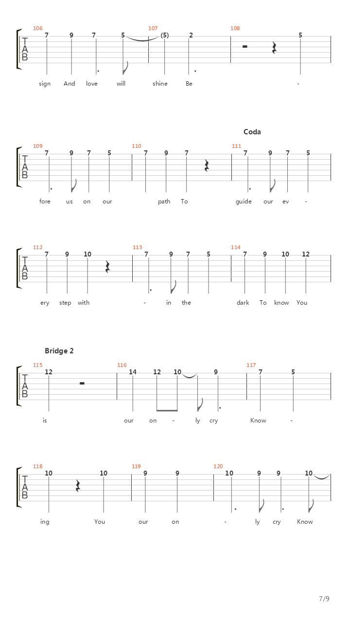 Narrow Road吉他谱