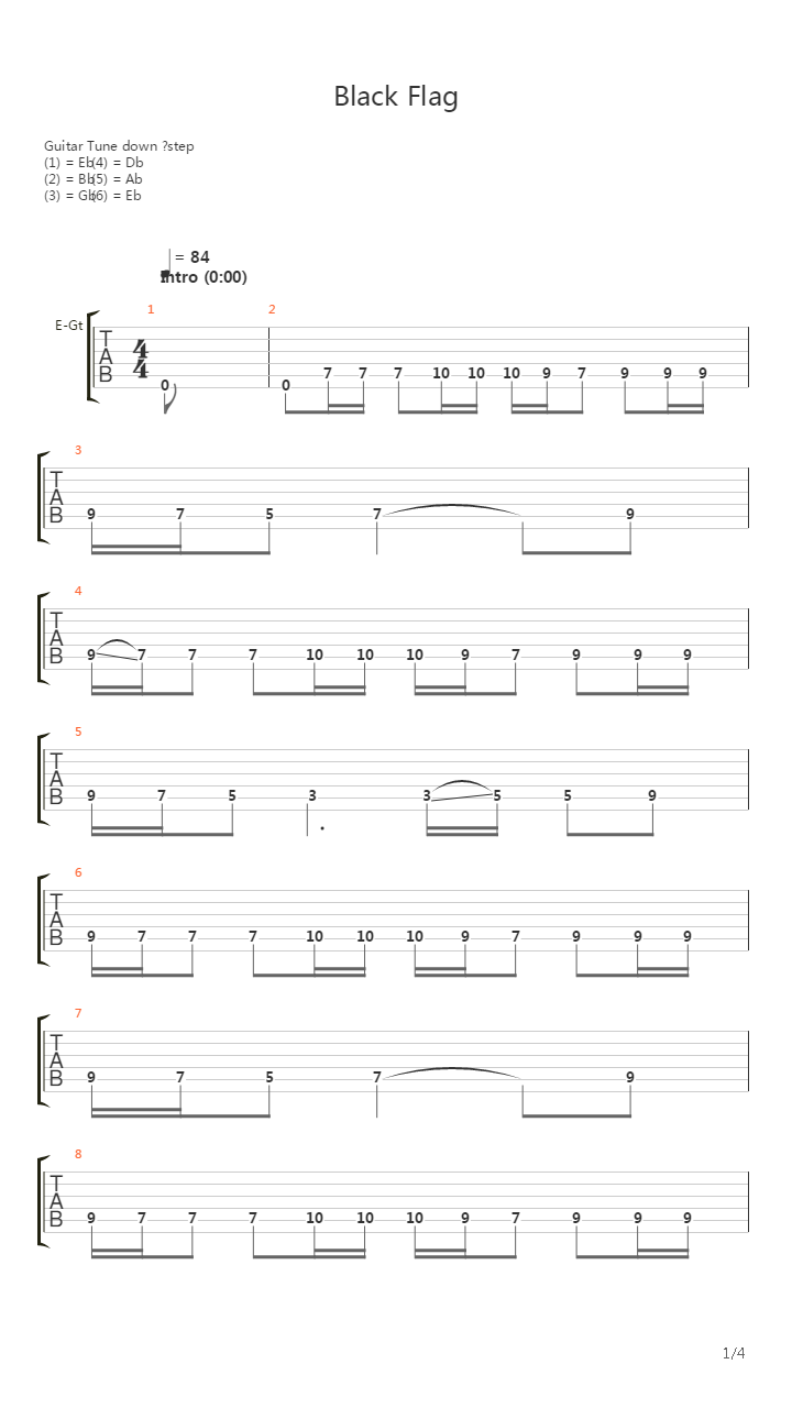Black Flag吉他谱