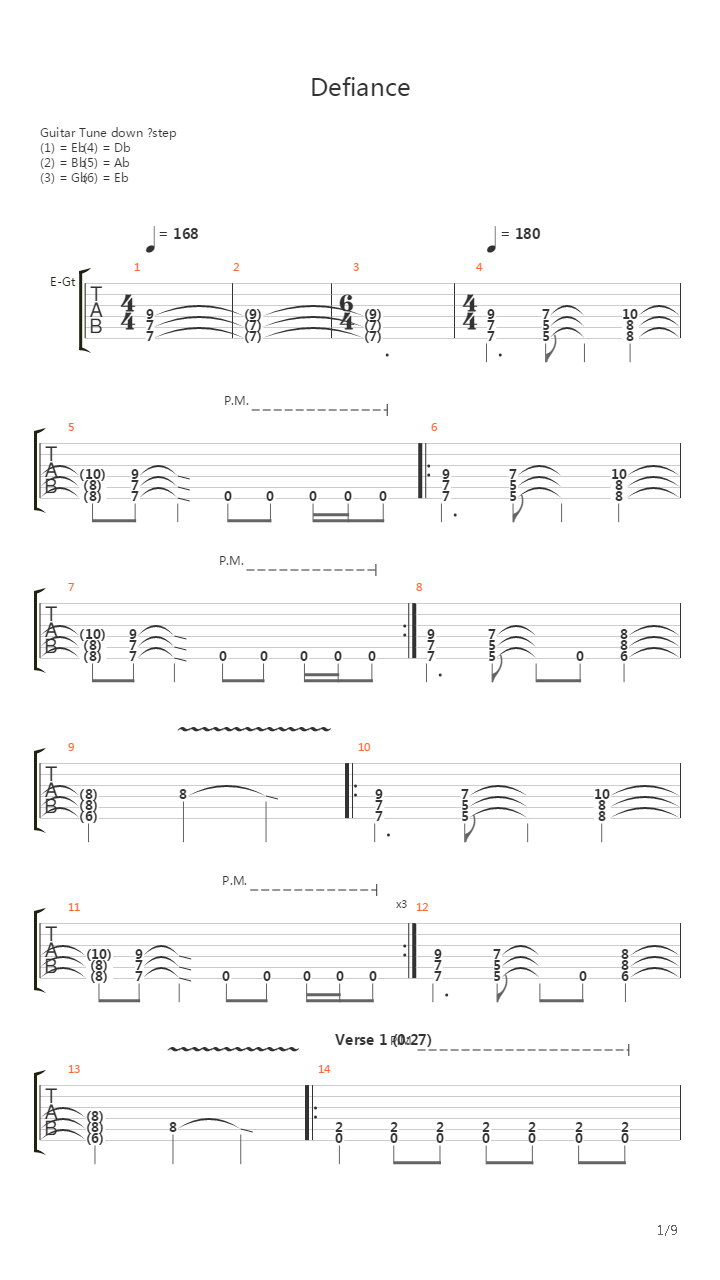 Defiance吉他谱
