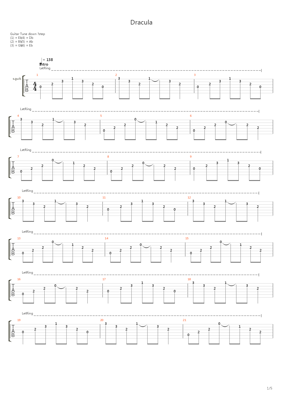 Dracula吉他谱