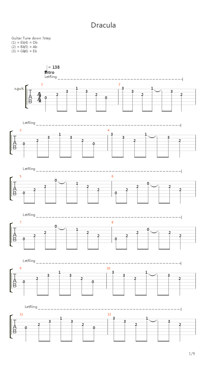 Dracula吉他谱