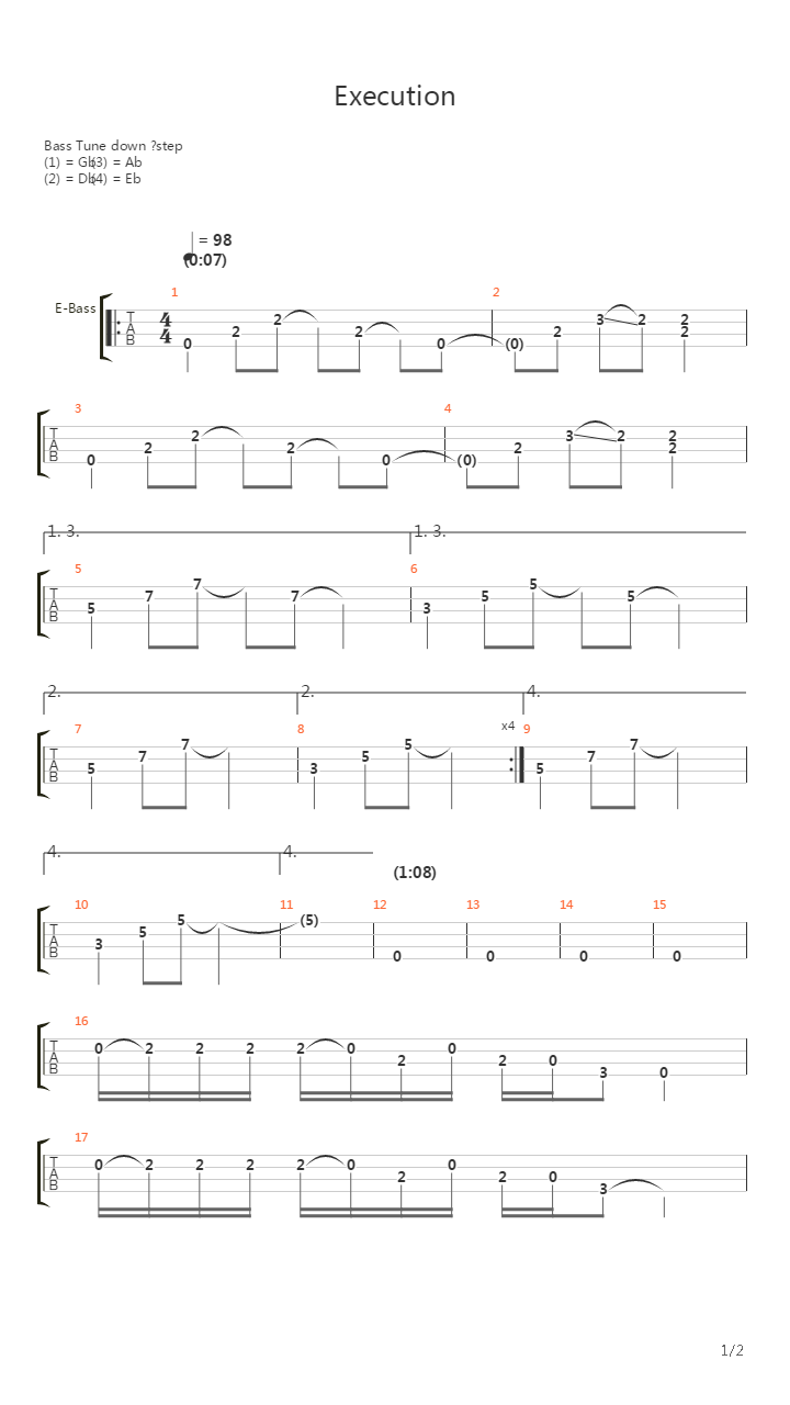 Execution吉他谱