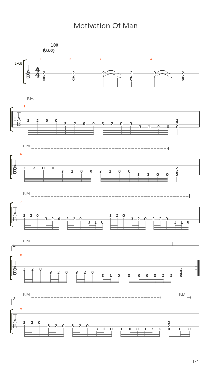 Motivation Of Man吉他谱
