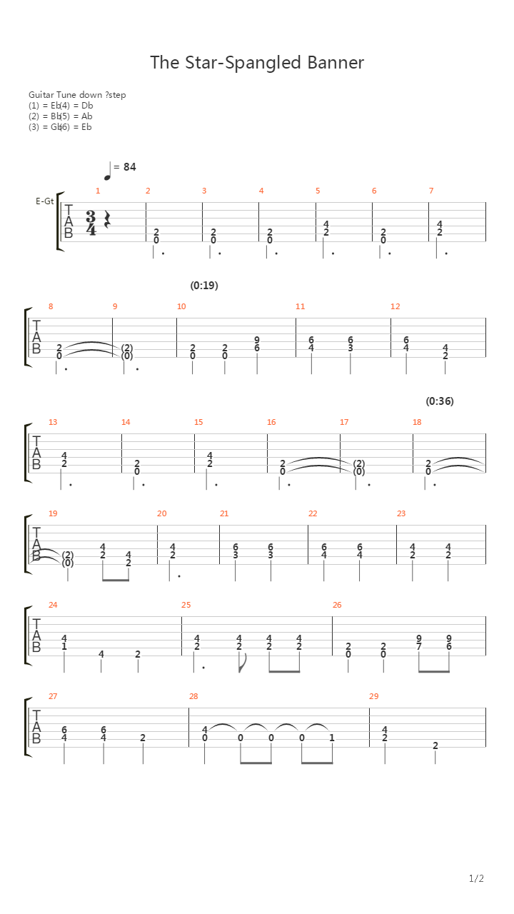 The Star-Spangled Banner吉他谱