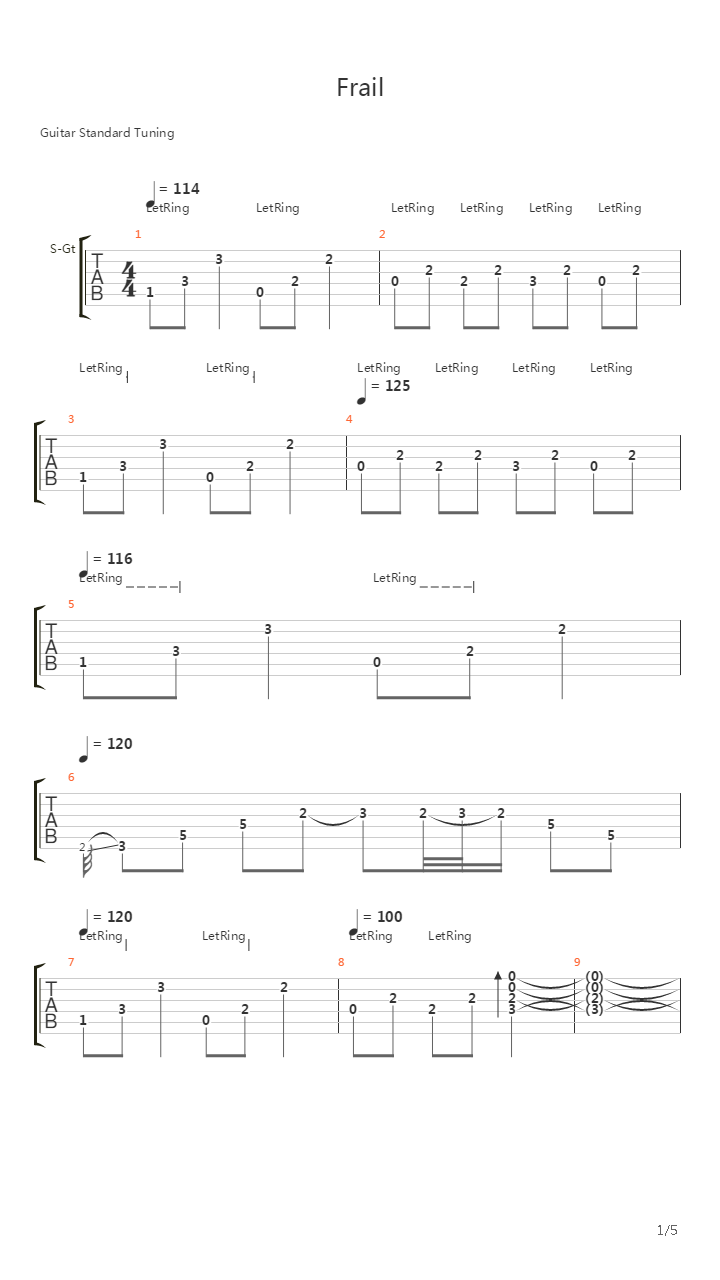 Frail吉他谱