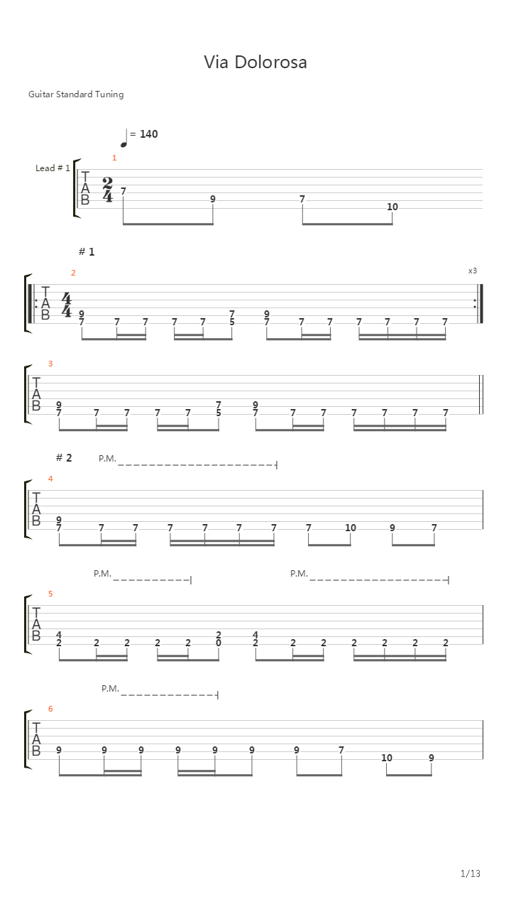 Via Dolorosa吉他谱