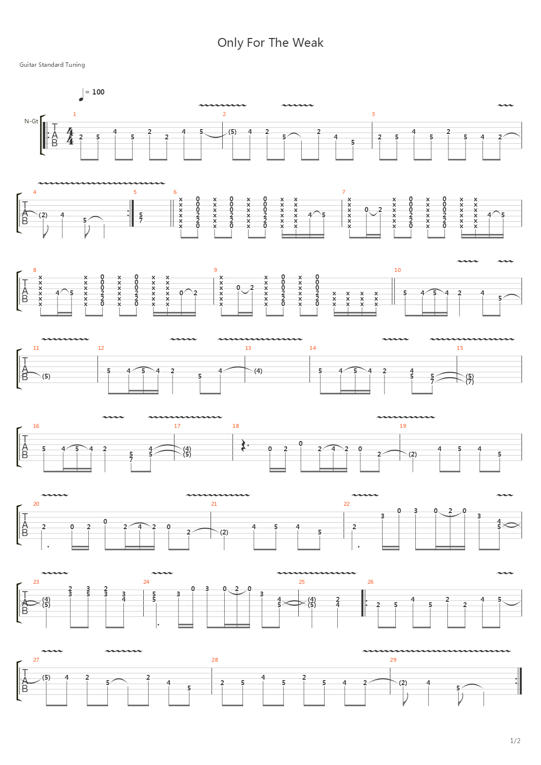 Only For The Weak吉他谱
