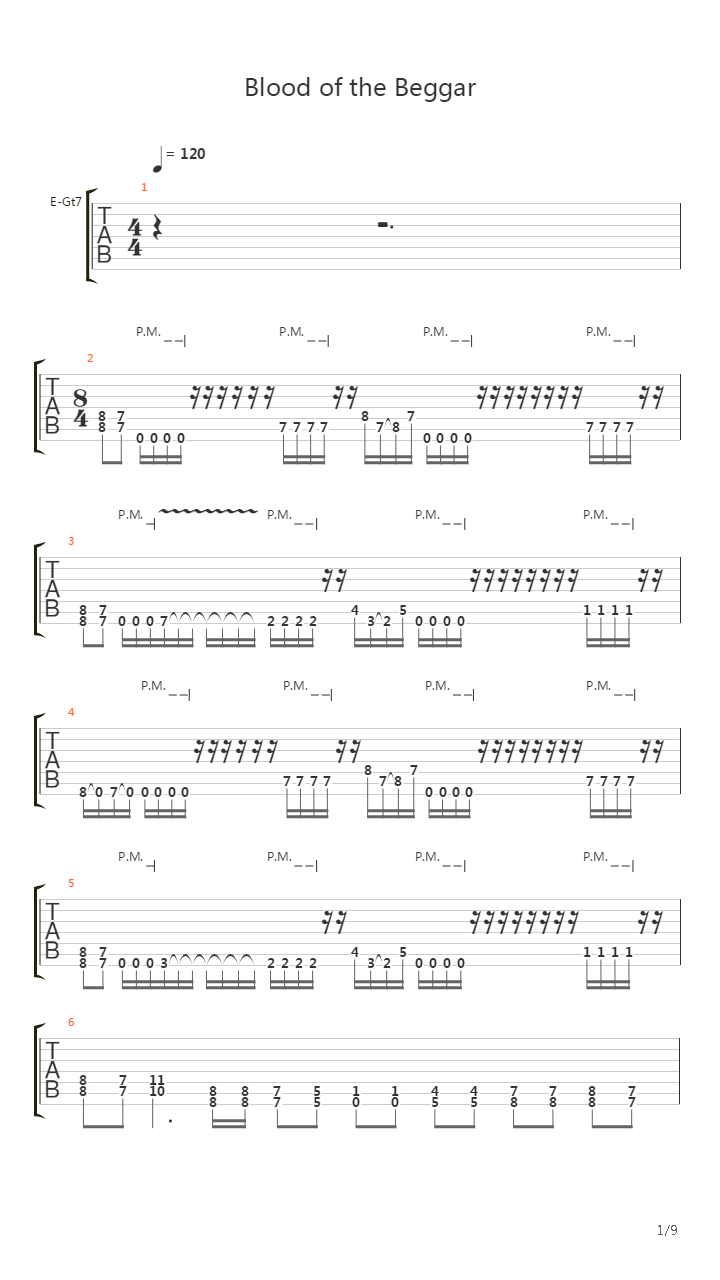 Blood Of The Beggar吉他谱