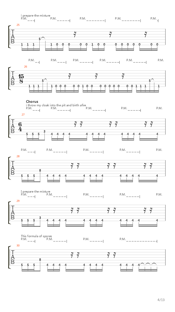 Formula Of Spores吉他谱