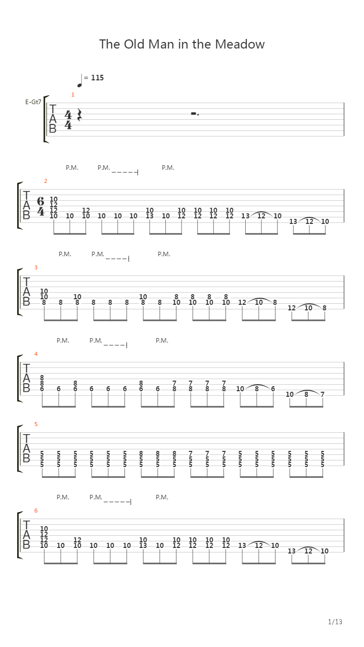 The Old Man In The Meadow吉他谱
