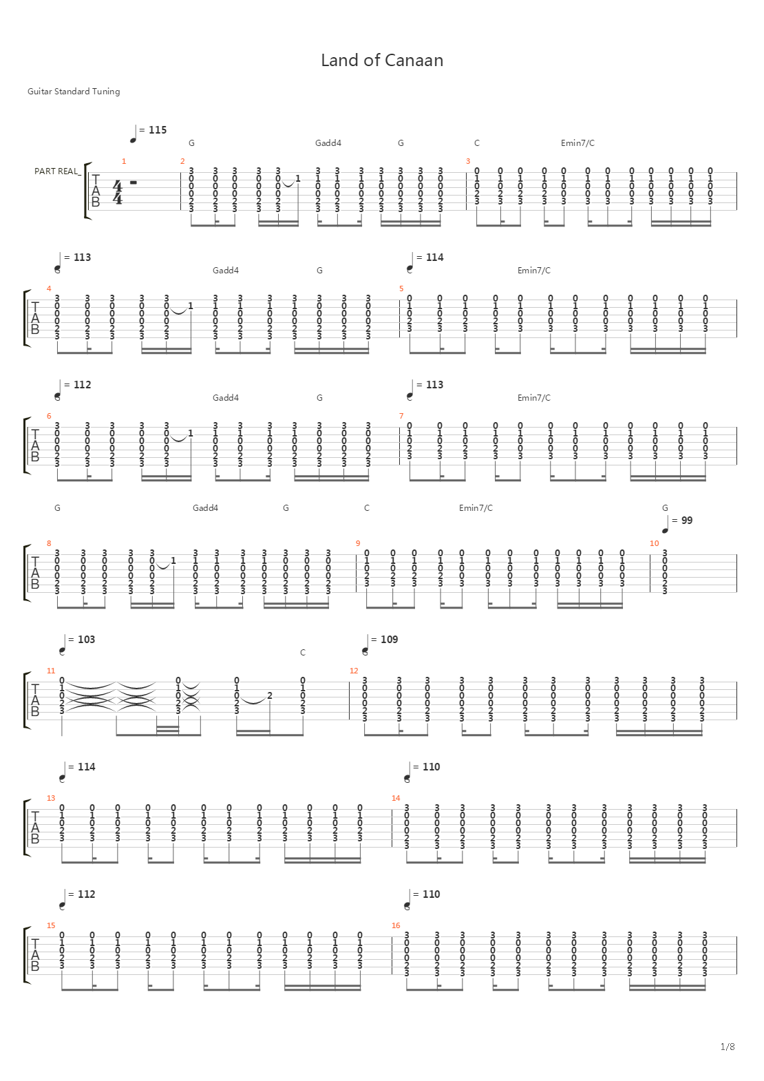 Land Of Canaan吉他谱