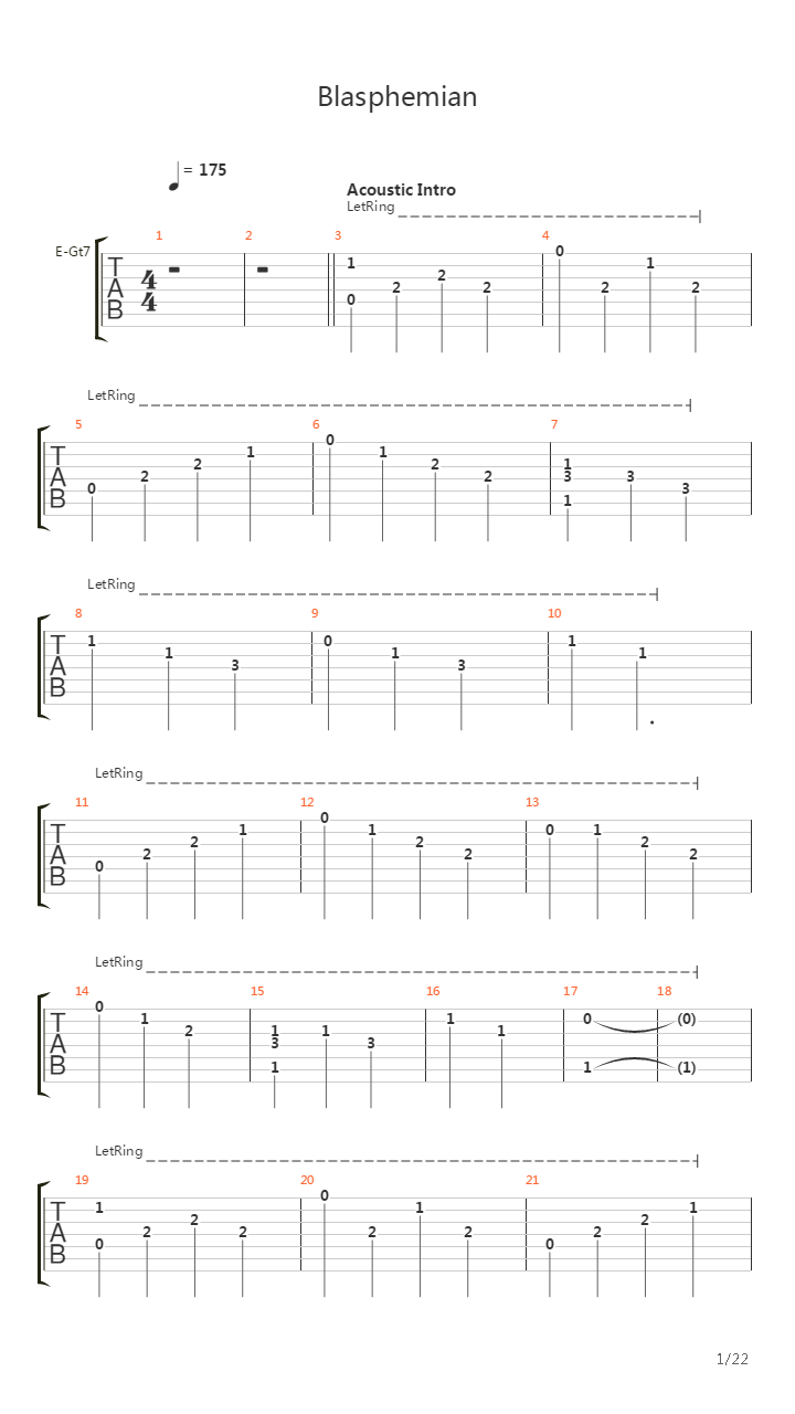 Blasphemian吉他谱