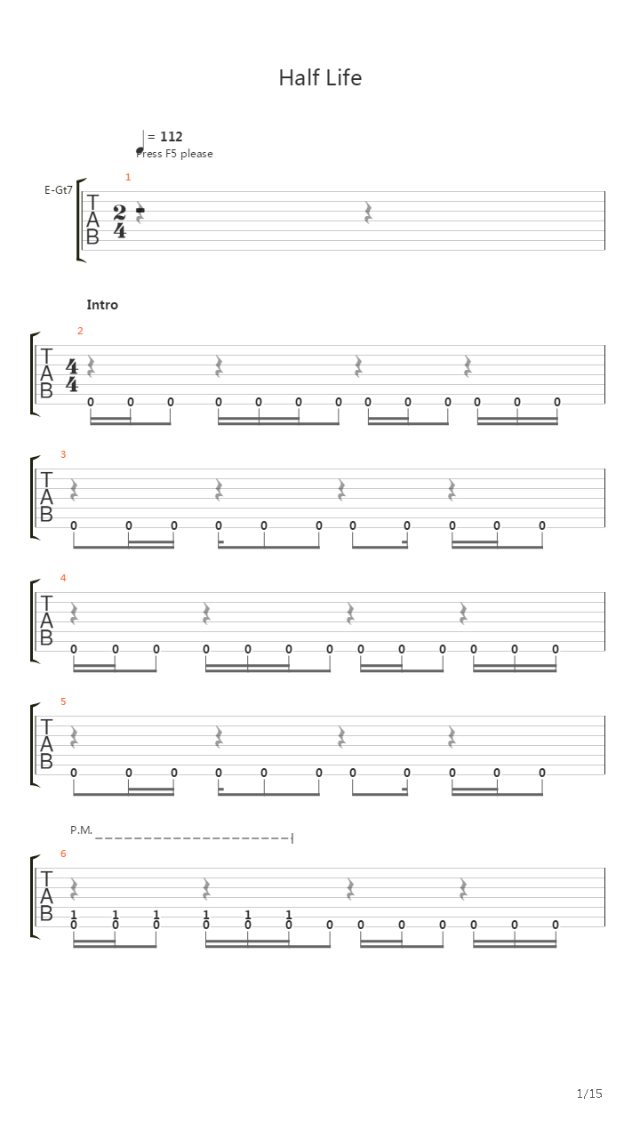 Half-Life吉他谱