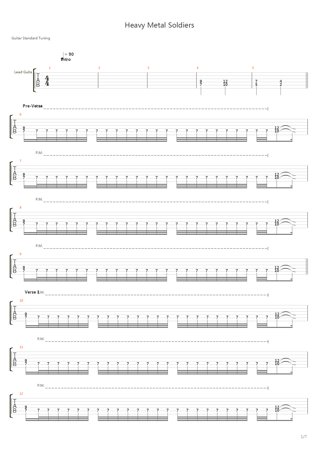 Heavy Metal Soldiers吉他谱