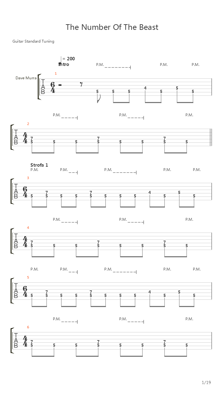 The Number Of The Beast吉他谱