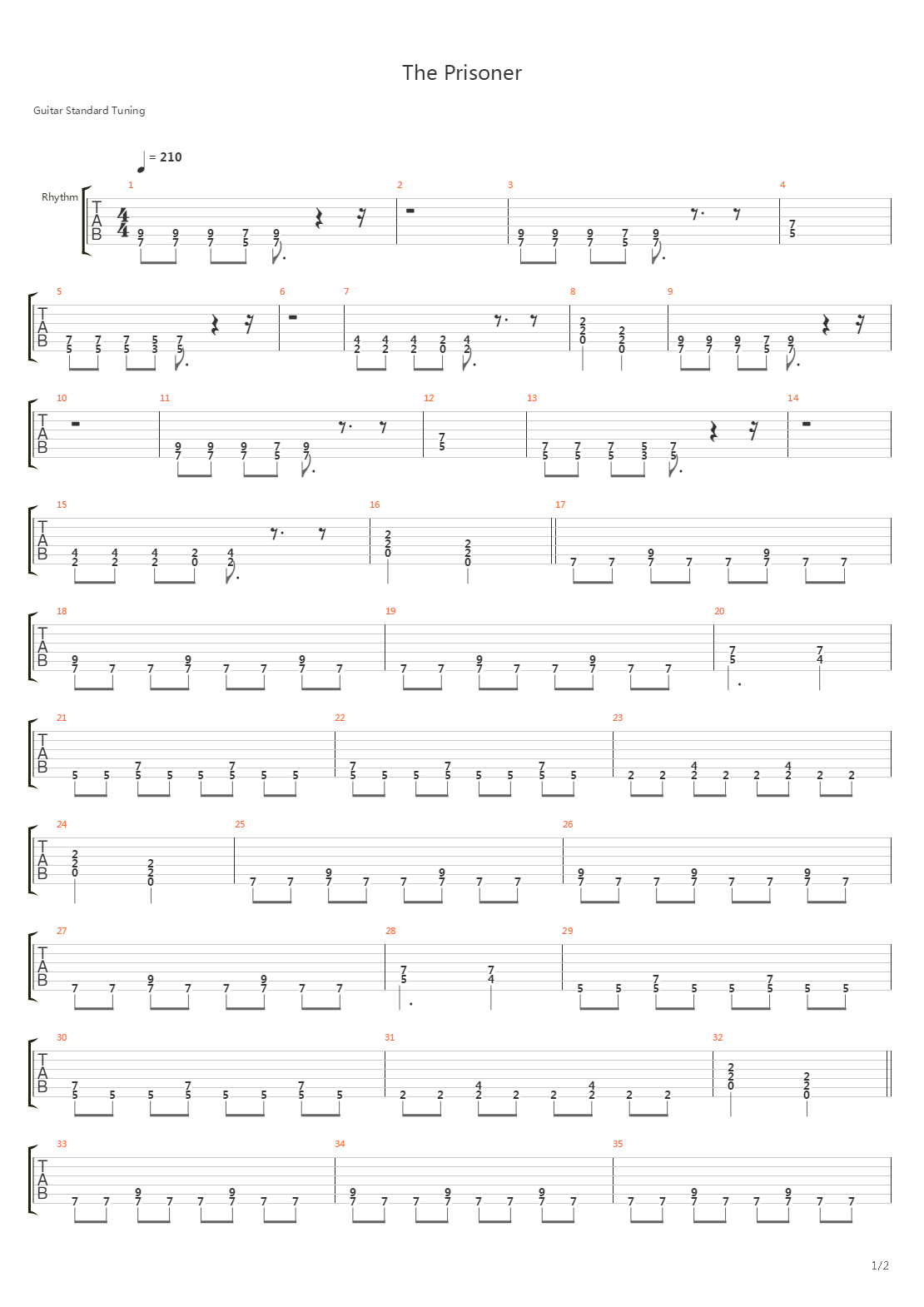 The Prisoner吉他谱