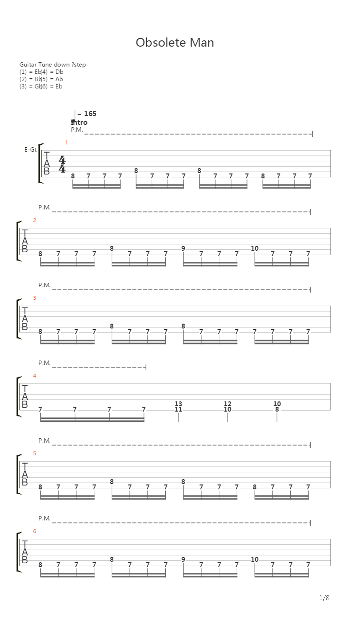 Obsolete Man吉他谱