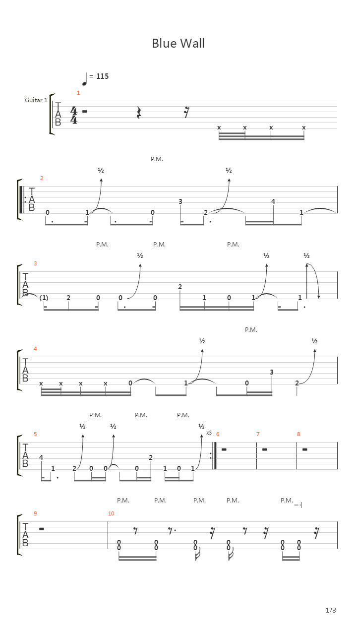 Blue Wall吉他谱