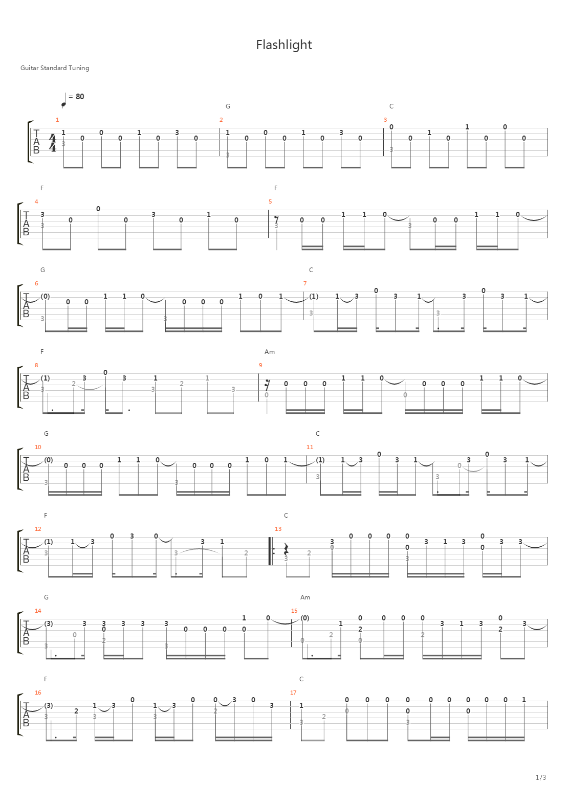 Flashlight吉他谱