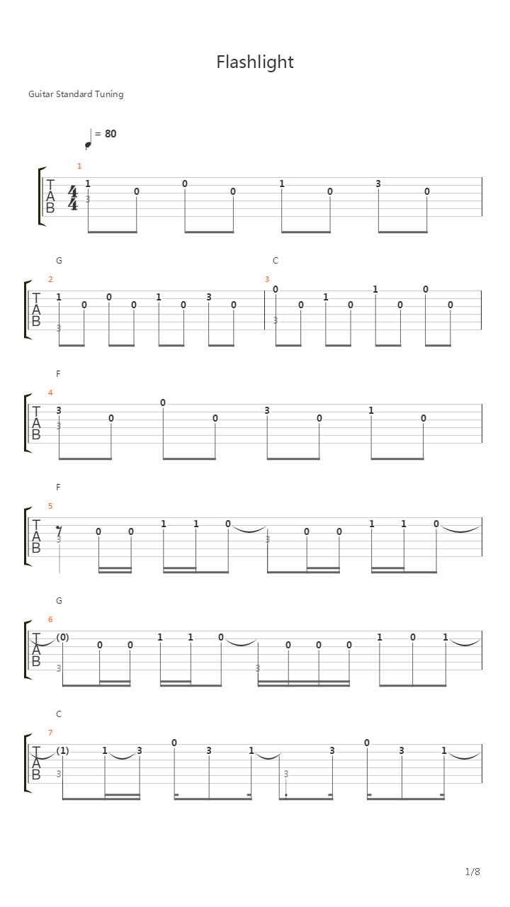 Flashlight吉他谱