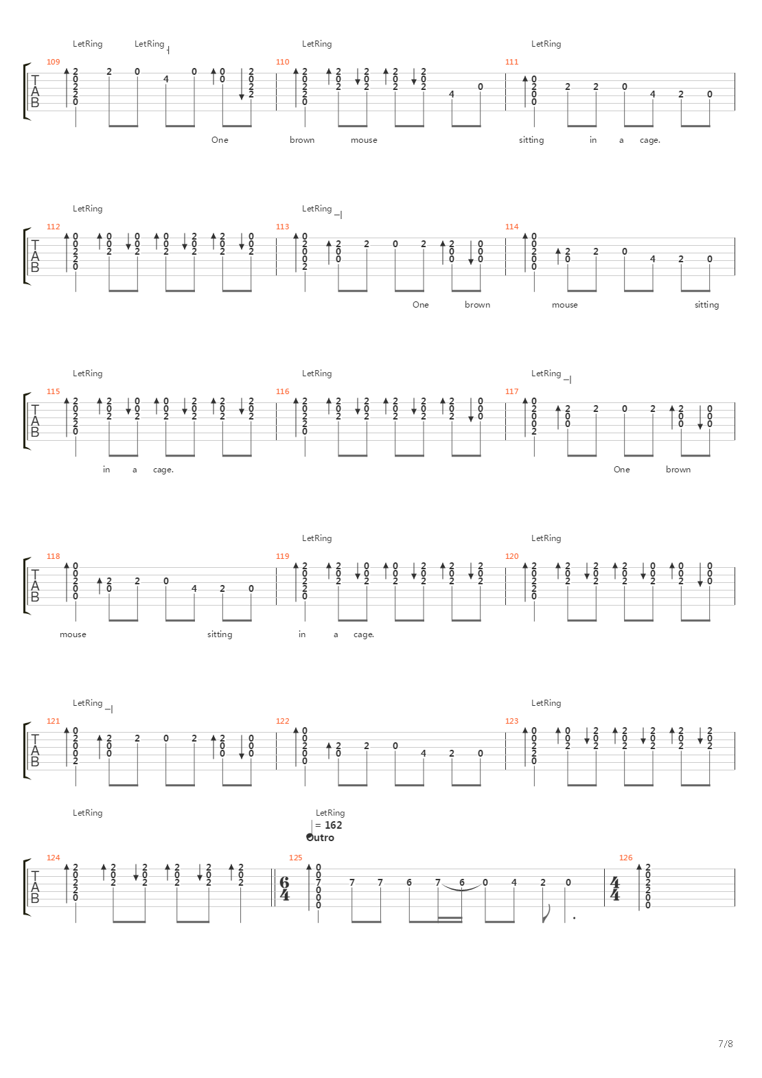 One Brown Mouse吉他谱