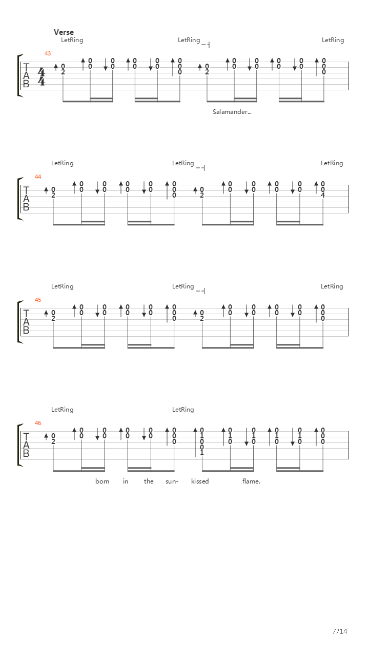 Salamander吉他谱