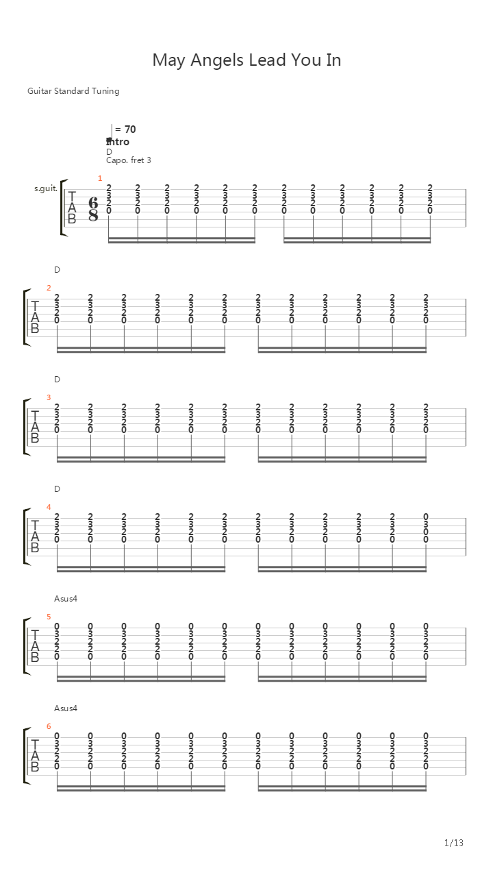 May Angels Lead You In吉他谱