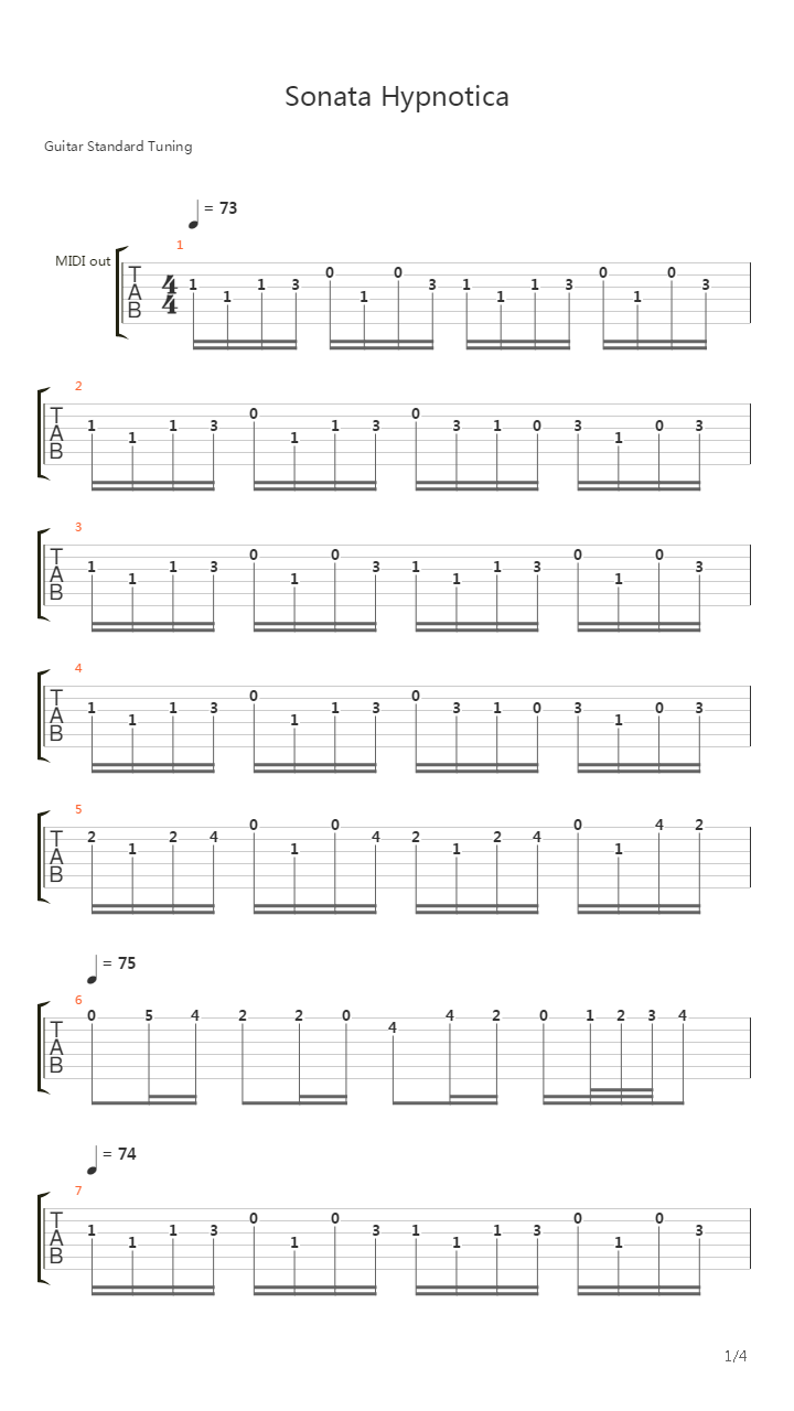 Sonata Hypnotica吉他谱